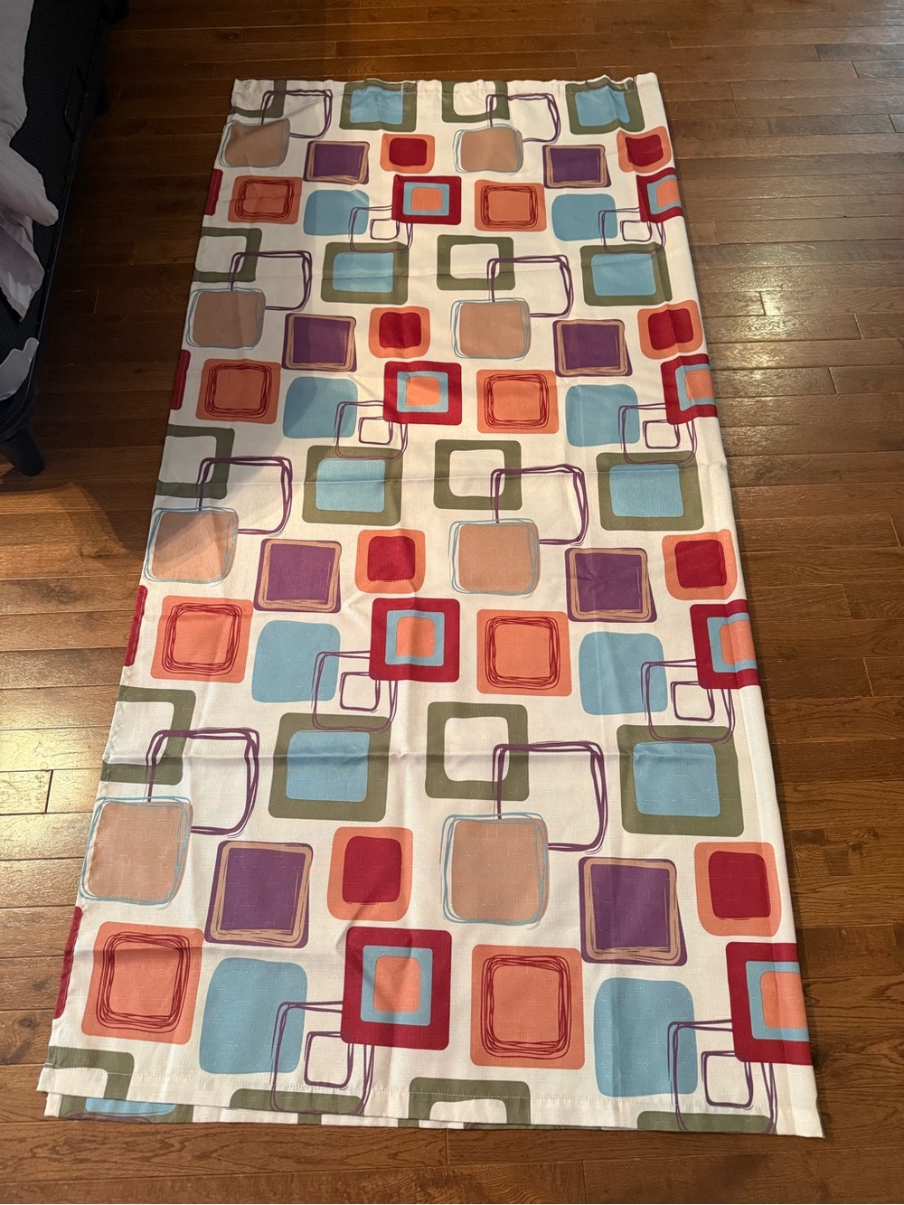 Mainstays Curtain Panel with Teal and Purple Print